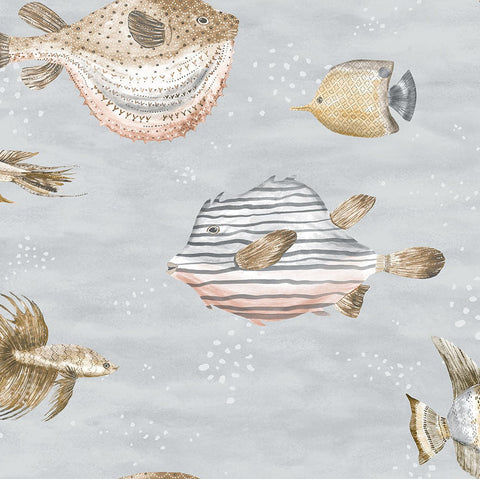 DB10208 Oceanna Pearl Gray Wallpaper 