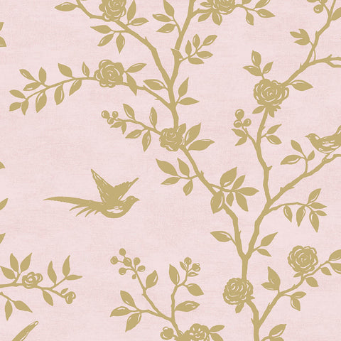 DB11201 Silhouette Blush Champagne Metallic Wallpaper