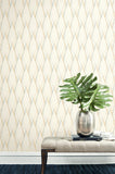 DB11405 Muse Oyster Nickel Gold Wallpaper