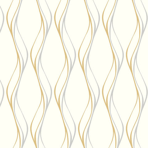 DB11405 Muse Oyster Nickel Gold Wallpaper