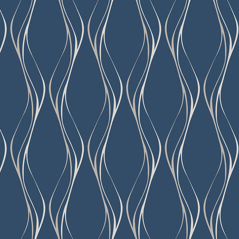 DB11422 Muse Navy Wallpaper 