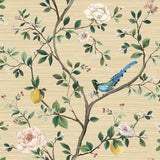 DB40015 Blossom Citrus Floral Gold Metallic Wallpaper 