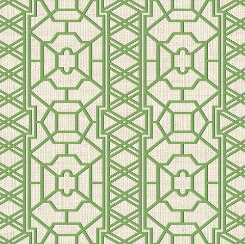 DB41001 Pei Ling Lattice Emerald Wallpaper
