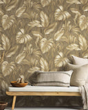 DB73714 Voyage Monstera Umber Wallpaper