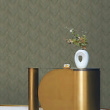 DC30093 Feather Print Green Wallpaper