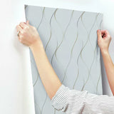 DD3701 Wavy Stripe Light Blue Wallpaper