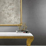 DD3746 Ginkgo Toss Wallpaper Silver York Wallpaper