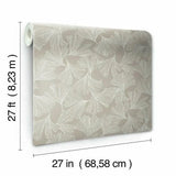 DD3746 Ginkgo Toss Wallpaper Silver York Wallpaper
