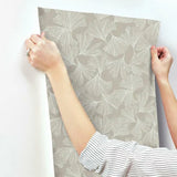 DD3746 Ginkgo Toss Wallpaper Silver York Wallpaper