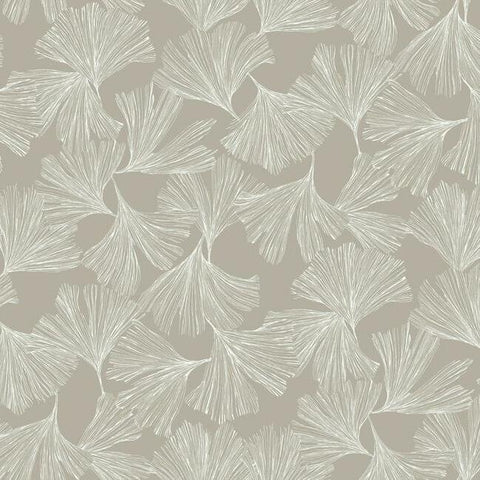 DD3746 Ginkgo Toss Wallpaper Silver York Wallpaper