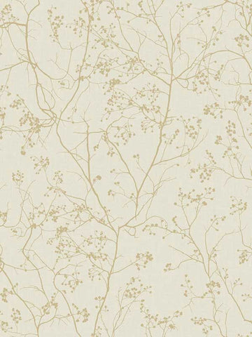 DD3812 Luminous Branches Cream and Gold Wallpaper