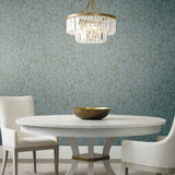 DD3813 Luminous Branches Blue Gold Wallpaper
