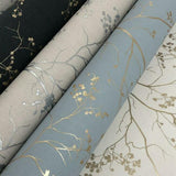 DD3813 Luminous Branches Blue Gold Wallpaper