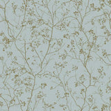 DD3813 Luminous Branches Blue Gold Wallpaper