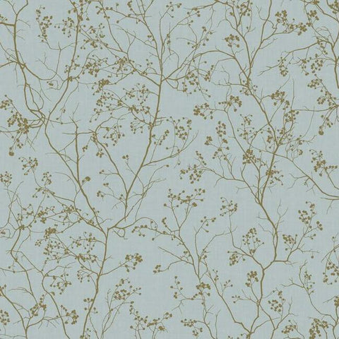 DD3813 Luminous Branches Blue Gold Wallpaper