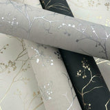 DD3815 Luminous Branches Taupe Silver Wallpaper