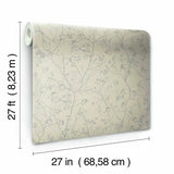DD3815 Luminous Branches Taupe Silver Wallpaper