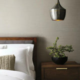 DD3832 Ribbon Bamboo Taupe Silver Wallpaper