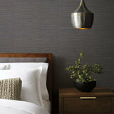 DD3835 Ribbon Bamboo Black Silver Wallpaper