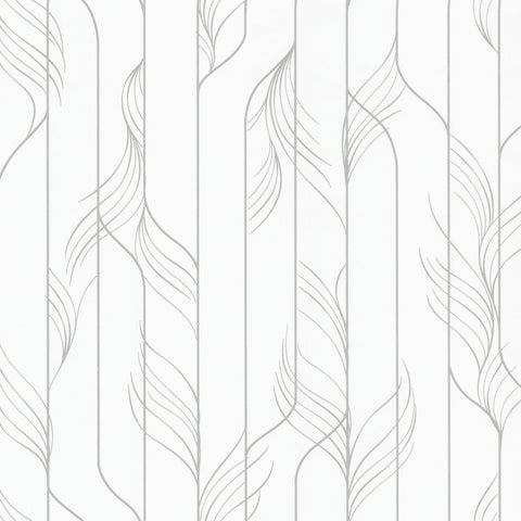 DF3302 Elemental Thread White Silver Wallpaper