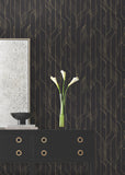DF3305 Elemental Thread Black Gold Wallpaper