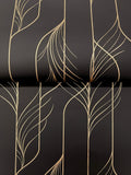 DF3305 Elemental Thread Black Gold Wallpaper