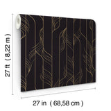 DF3305 Elemental Thread Black Gold Wallpaper