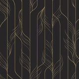 DF3305 Elemental Thread Black Gold Wallpaper