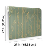 DF3306 Elemental Thread Green Gold Wallpaper