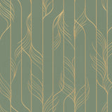 DF3306 Elemental Thread Green Gold Wallpaper