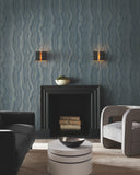 DF3321 Mineral Shimmer Denim Gold Wallpaper