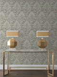DF3331 Velvet Crush Damask Taupe Gold Wallpaper