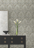 DF3331 Velvet Crush Damask Taupe Gold Wallpaper