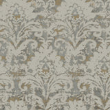 DF3331 Velvet Crush Damask Taupe Gold Wallpaper