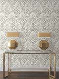 DF3333 Velvet Crush Damask Soft Neutral Pearl Wallpaper