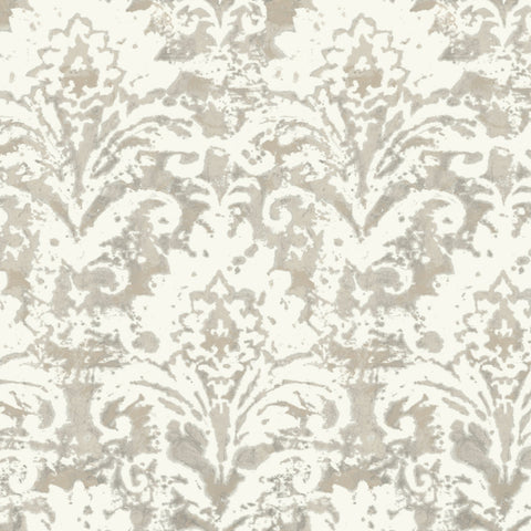 DF3333 Velvet Crush Damask Soft Neutral Pearl Wallpaper