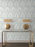 DF3335 Velvet Crush Damask Blue Pearl Wallpaper