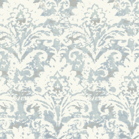 DF3335 Velvet Crush Damask Blue Pearl Wallpaper