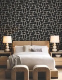 DF3352 Craftsman Geometric Black Wallpaper