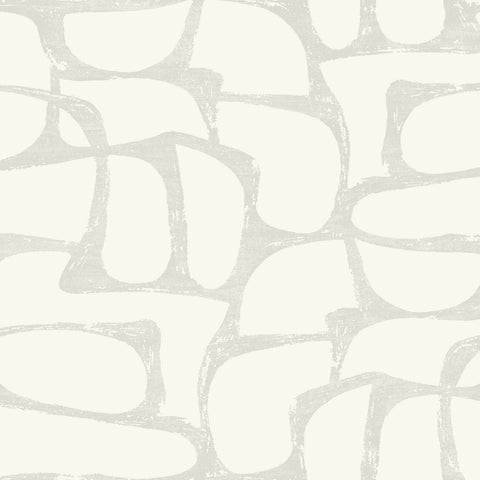DF3353 Craftsman Geometric White Soft Grey Wallpaper
