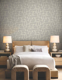 DF3354 Craftsman Geometric Taupe Wallpaper