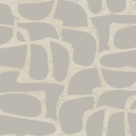 DF3354 Craftsman Geometric Taupe Wallpaper