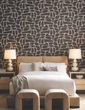 DF3355 Craftsman Geometric Mocha Wallpaper