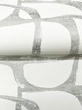 DF3356 Craftsman Geometric White Silver Wallpaper