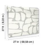 DF3356 Craftsman Geometric White Silver Wallpaper