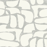 DF3356 Craftsman Geometric White Silver Wallpaper