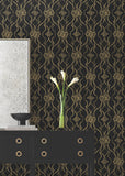 DF3371 Pirouette Black Gold Wallpaper