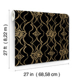 DF3371 Pirouette Black Gold Wallpaper