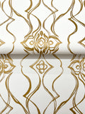 DF3372 Pirouette White Gold Wallpaper