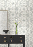 DF3373 Pirouette White Silver Wallpaper